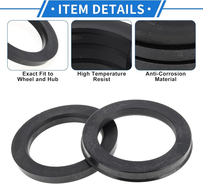 VekAuto 93.1mm to 67.1mm Car Wheel Hub Centric Rings Black Polycarbonate Wheels Center Shaft Shock Absorbing Hubrings 4 Pcs - Image 5